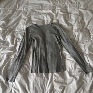 Wild Fable Grey Ribbed Long Sleeve Tee - XS - Essential Basic